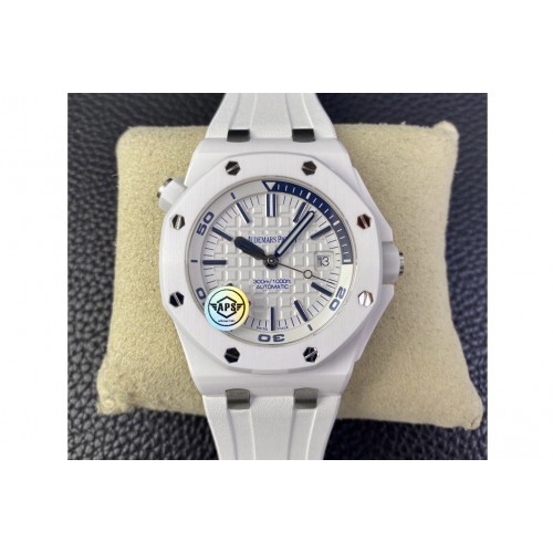 Audemars Piguet Royal Oak Offshore Diver 15707 White Ceramic APSF 1:1 Best Edition SA3120 Super Clone Audemars Piguet Royal Oak Offshore Diver 15707 White Ceramic APSF 1:1 Best Edition SA3120 Super Clone
