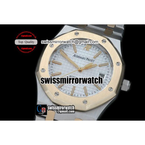 Audemars Piguet Royal Oak Jumbo Auto SS/YG TT White Swiss Eta 2824-2