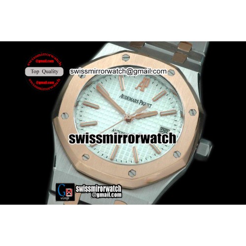 Audemars Piguet Royal Oak Jumbo Auto SS/RG TT White Swiss Eta 2824-2