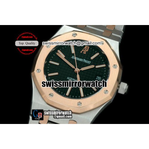 Audemars Piguet Royal Oak Jumbo Auto SS/RG TT Black Swiss Eta 2824-2