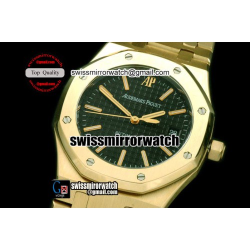 Audemars Piguet Royal Oak Jumbo Auto YG/YG Black Swiss Eta 2824-2
