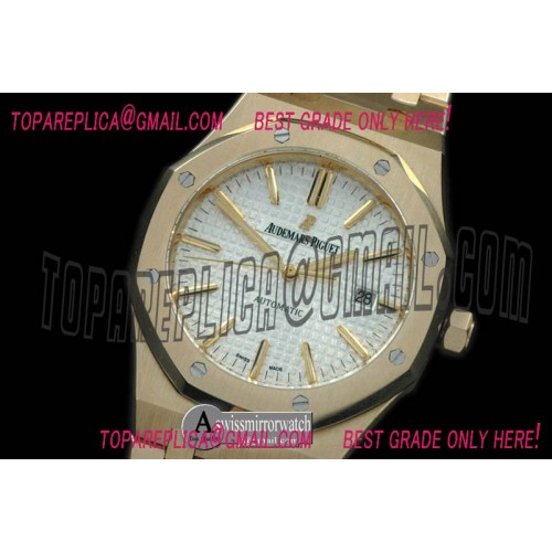 Audemars Piguet Royal Oak 15400 YG/YG White Swiss 2824
