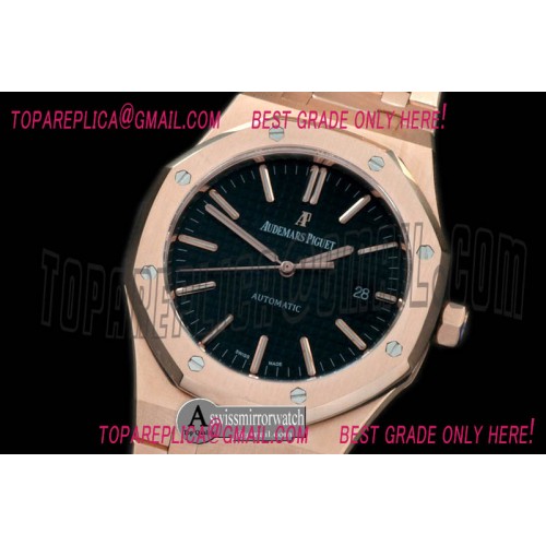 Audemars Piguet Royal Oak 15400 RG/RG Black Swiss 2824