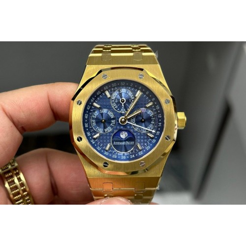 Audemars Piguet Royal Oak 41mm Complicated 26574 YG BBR Best Edition Blue Dial on YG Bracelet A5134