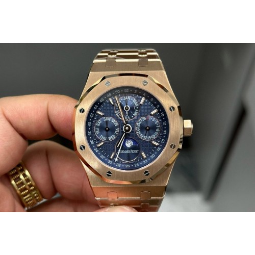 Audemars Piguet Royal Oak 41mm Complicated 26574 RG BBR Best Edition Blue Dial on YG Bracelet A5134 Audemars Piguet Royal Oak 41mm Complicated 26574 RG BBR Best Edition Blue Dial on YG Bracelet A5134