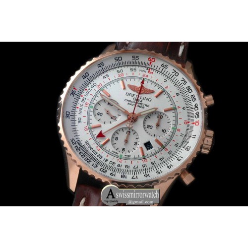 Breitling Navitimer GMT RG/LE White A-7500