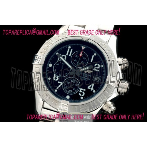 Breitling Super Avenger SS/SS Black Num Jap OS20