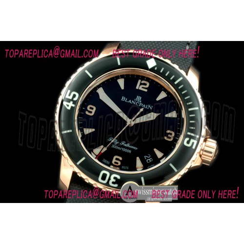 Blancpain 50 Fathoms RG/NY Black Asian 2824