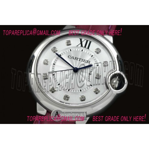 Ballon De Cartier Mid SS/LE White Diam Miyota 9015