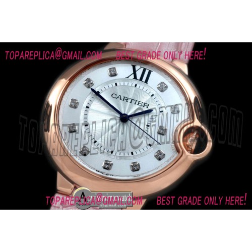 Ballon De Cartier Mid RG/LE White Diam Miyota 9015