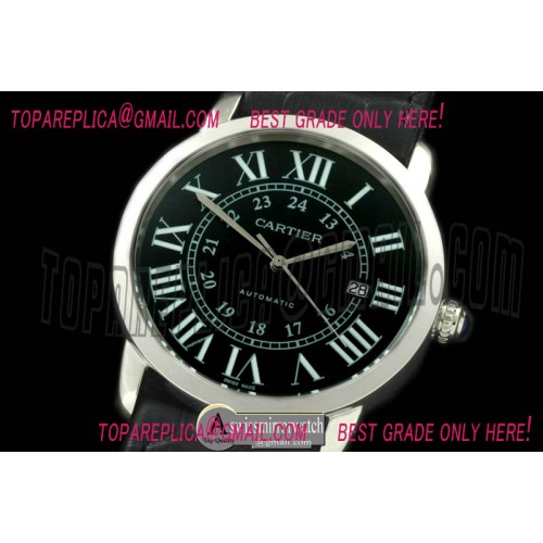 Ronde De Cartier Automatic SS/LE Black Asian 2824 Ronde De Cartier Automatic SS/LE Black Asian 2824