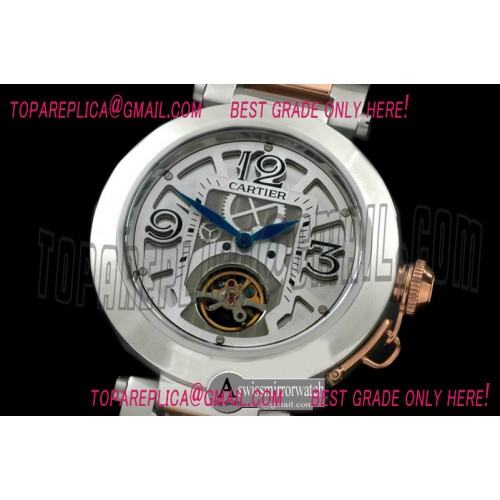 Cartier Pasha Tourbillon 32mm SS/RG White Miyota 9015