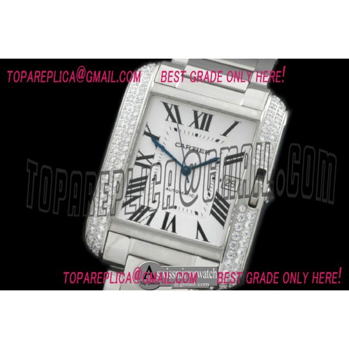 Cartier Tank Anglaise Men SS/SS White Miyota 9015