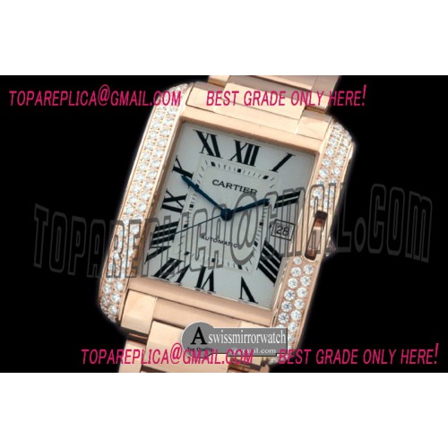 Cartier Tank Anglaise Men RG/RG White Miyota 9015