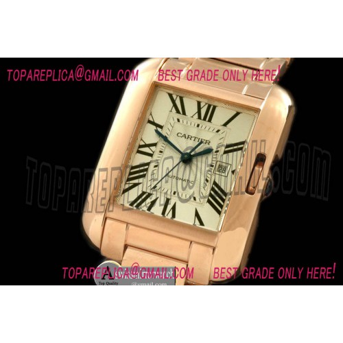 Cartier Tank Anglaise Mid RG/RG White Swiss Eta 2671