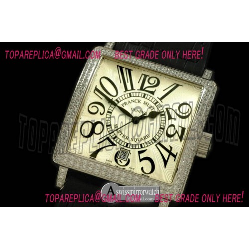 Franck Muller Men Master Square SS/LE White Num Asian 2836