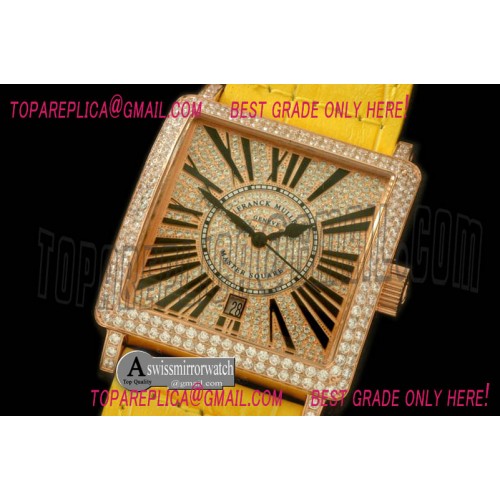 Men Franck Muller Master Square RG/LE RG Diam Asian 2836