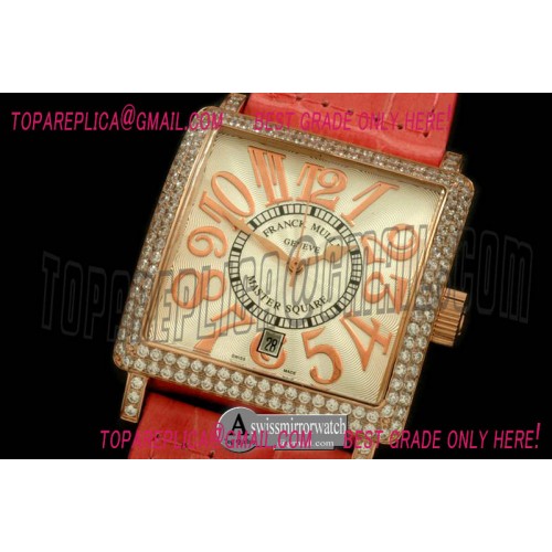Franck Muller Men Master Square RG/LE RG White Num Asian 2836 Franck Muller Men Master Square RG/LE RG White Num Asian 2836