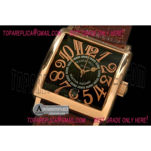 Franck Muller Men Master Square RG/LE RG Black Num Asian 2836 Franck Muller Men Master Square RG/LE RG Black Num Asian 2836