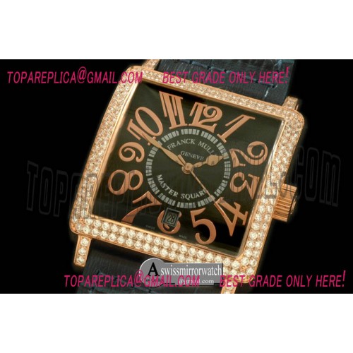 Franck Muller Men Master Square RG/LE RG Black Num Asian 2836 Franck Muller Men Master Square RG/LE RG Black Num Asian 2836