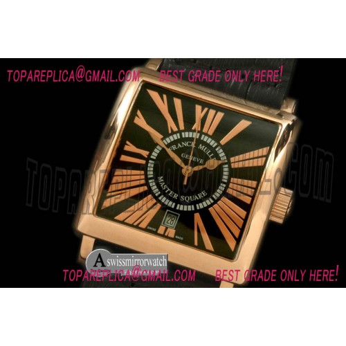 Franck Muller Men Master Square RG/LE RG Black Roman Asian 2836 Franck Muller Men Master Square RG/LE RG Black Roman Asian 2836