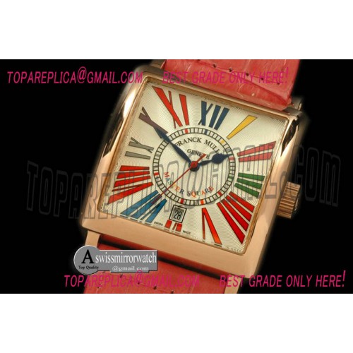 Franck Muller Men Master Square RG/LE RG White Crazy Roman Asian 2836 Franck Muller Men Master Square RG/LE RG White Crazy Roman Asian 2836