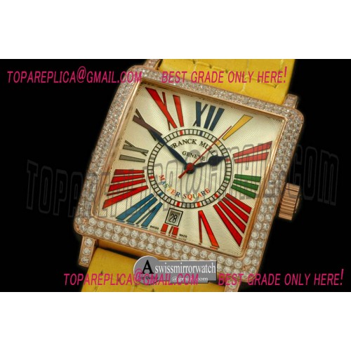 Franck Muller Men Master Square RG/LE RG White Crazy Roman Asian 2836 Franck Muller Men Master Square RG/LE RG White Crazy Roman Asian 2836
