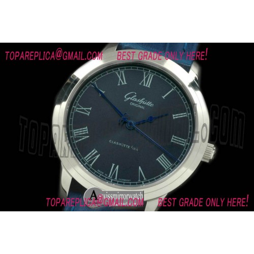 Glashutte Senator Sixties SS/LE Blue Asian 2824