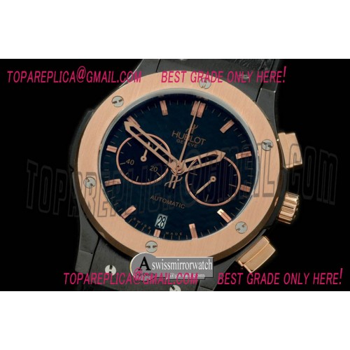 Hublot Classic Fusion Chrono PVD/RG/LE Blk CF Jap Quartz