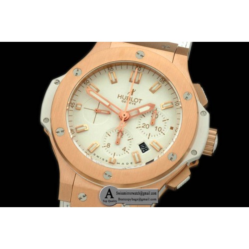 Hublot Big Bang Evolution 301.PE.2180.RW Rose Gold/Rose Gold/Leather White A-7750 28800 Replica Watches