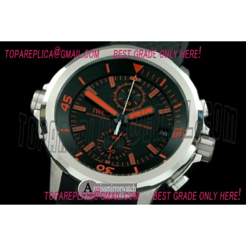 IWC 2013 Aquatimer SS/RU Black/Org Jap Quartz