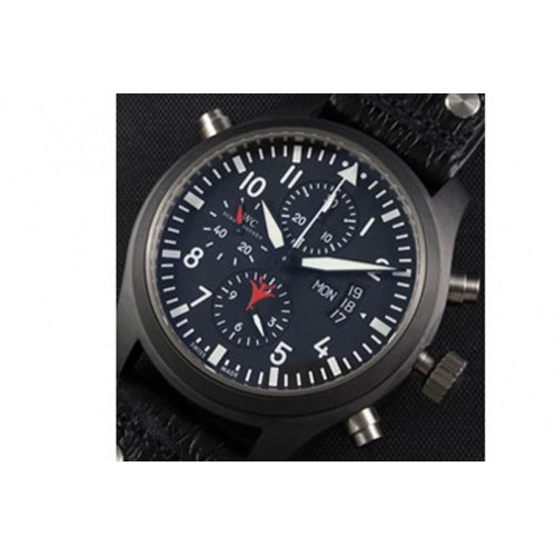 IWC Pilot Chrono Topgun, Valjoux 7750,Ceramic Case(brushed),Black leather IWC Pilot Chrono Topgun, Valjoux 7750,Ceramic Case(brushed),Black leather