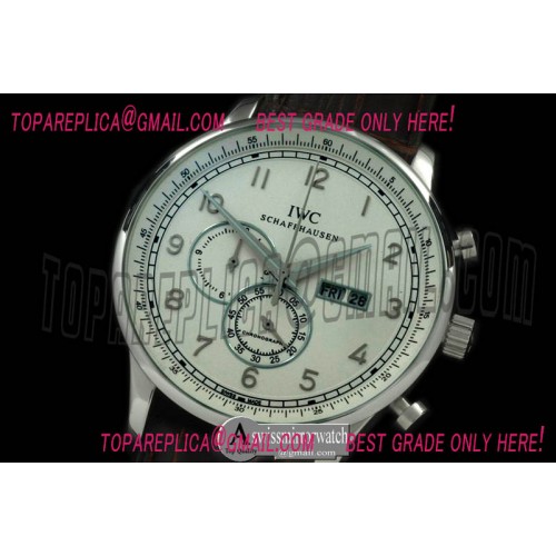 IWC Portuguese Chrono Day/Date SS/LE White Jap OS20