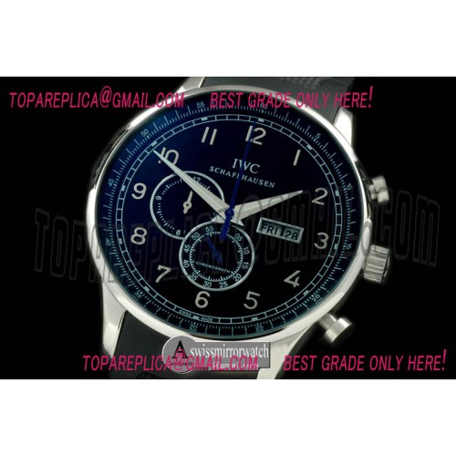 IWC Portuguese Chrono Day/Date SS/RU Black Jap OS20