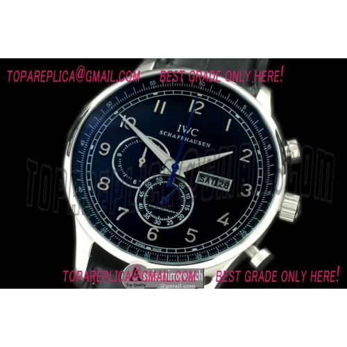 IWC Portuguese Chrono Day/Date SS/LE Black Jap OS20