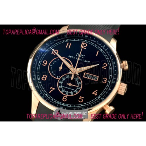 IWC Portuguese Chrono Day/Date RG/RU Black Jap OS20