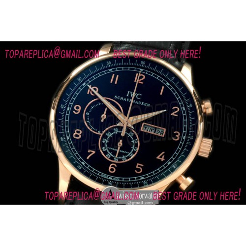 IWC Portuguese Chrono Day/Date RG/LE Black Jap OS20