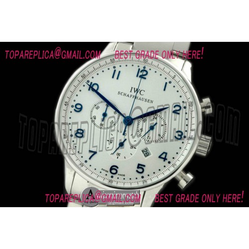 IWC Portuguese Chrono SS/SS White/Blue Jap OS20