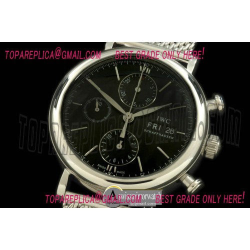 IWC Portofino Chronograph V2 SS/ME Black A-7750 28800bph