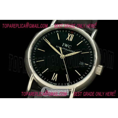 IWC Portifino Ladies SS/LE Black Rom/Stk Swiss Qtz