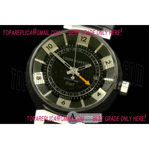 Louis Vuitton Tambour GMT LV Cup PVD/RU Black A-2836