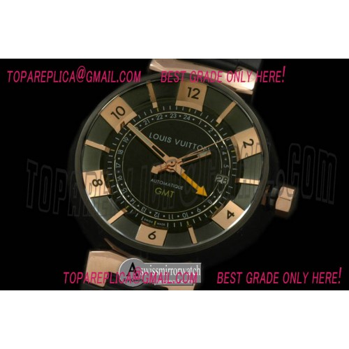 Louis Vuitton Tambour GMT LV Cup RG/RU Black A-2836