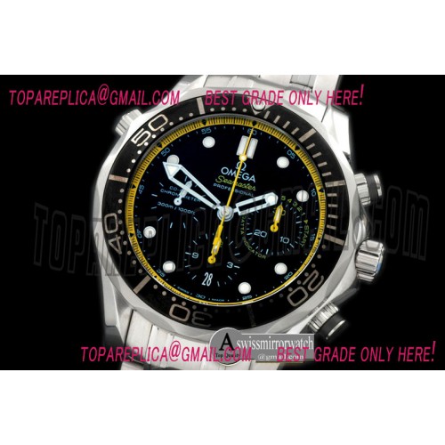 Omega Seamaster Pro 300M Chrono SS/SS Blk/Ylw A-7750