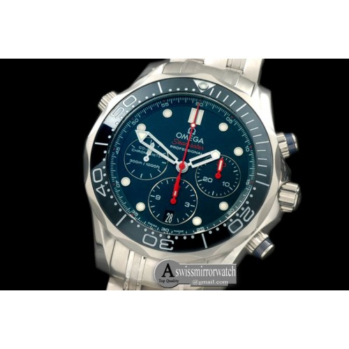 Omega Seamaster Pro 300M Chrono SS/SS Blue A-7750 Omega Seamaster Pro 300M Chrono SS/SS Blue A-7750