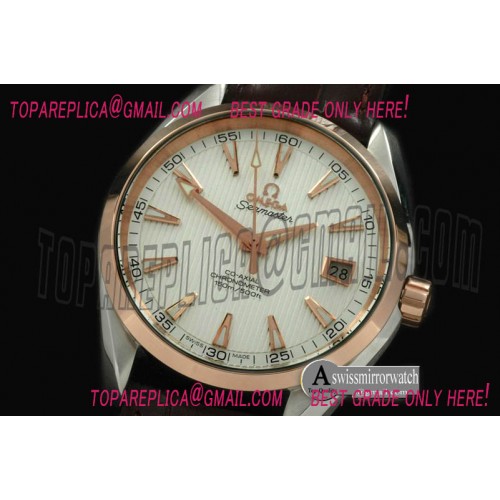 Omega Aqua Terra Auto SS/RG/LE White S-2836