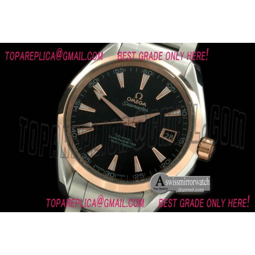Omega Aqua Terra Auto SS/RG Black Swiss 2836