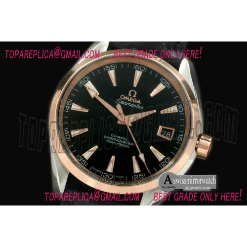 Omega Aqua Terra Auto SS/RG/LE Black S-2836