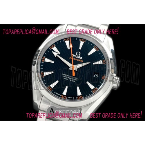 Omega Aqua Terra Auto SS/SS Black/Orange Miyota 8205