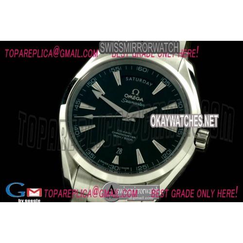 Omega  Aqua Terra Day/Date SS/SS Black Swiss 2836