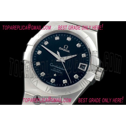 Omega Double Eagle Men Auto SS/SS Black Diam Miyota 9105 Omega Double Eagle Men Auto SS/SS Black Diam Miyota 9105